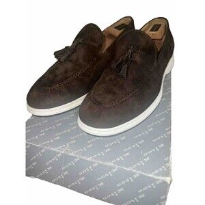 Kiton Napoli Brown Soft Nappa Suede Casual Slip-On Loafers US 8 EU 41 Loro Piana